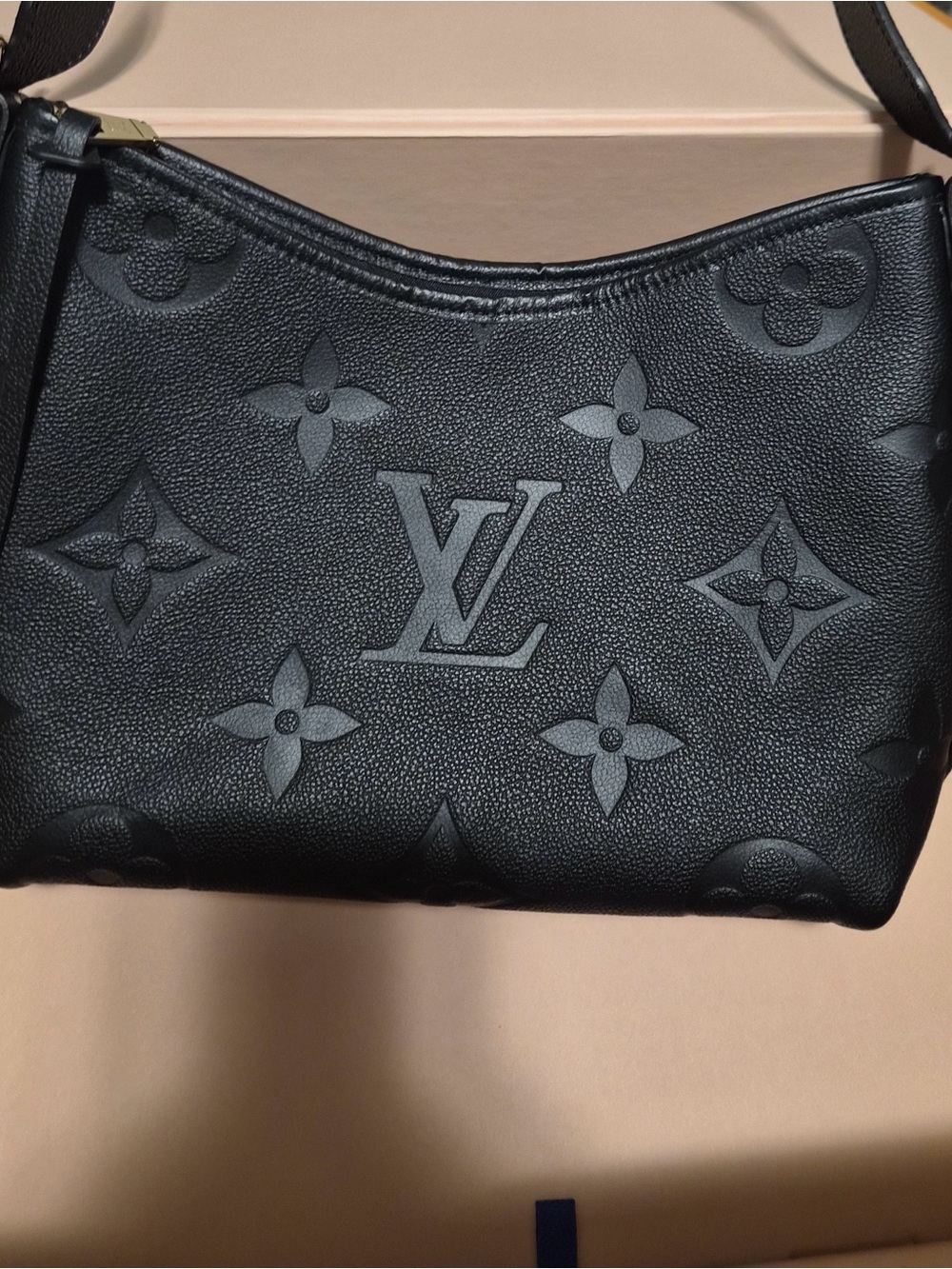 Louis Vuitton Black Monogram Empreinte Shoulder Bag with Navy Interior - Picture 7 of 8
